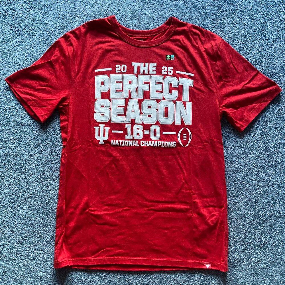 Fanatics Men's Red Indiana Hoosiers 2025 National Champions T-Shirt Medium NWT